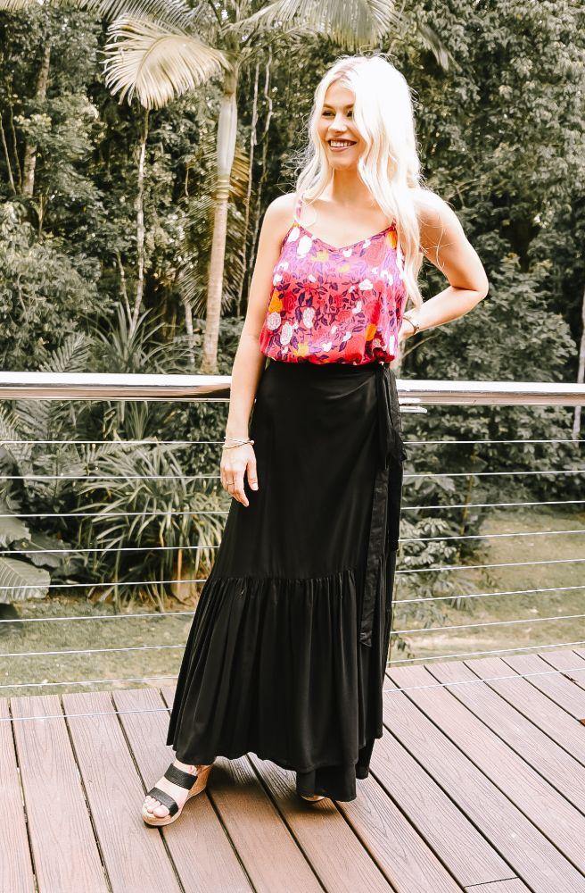 Ebony Saradon Wrap Skirt - Tonketti 
