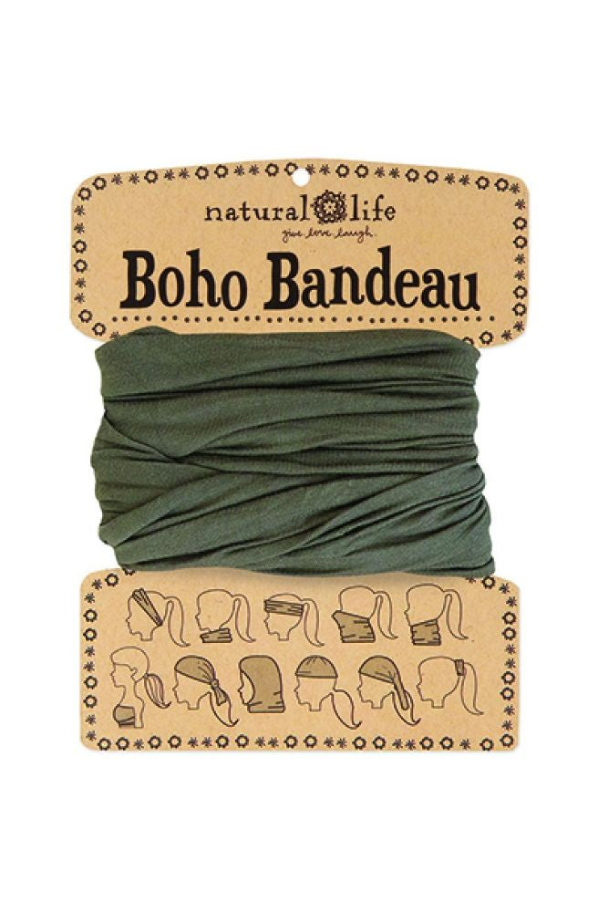 boho headband stretch knit olive colour