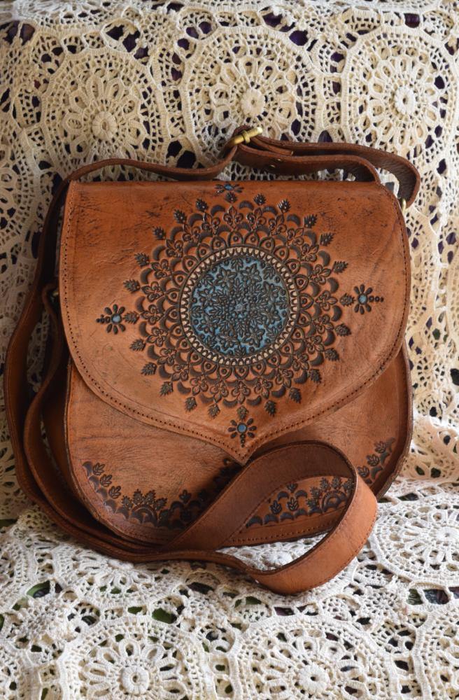 Cher Shoulder Leather Carved Bag | Bohemian Style by Tonketti 