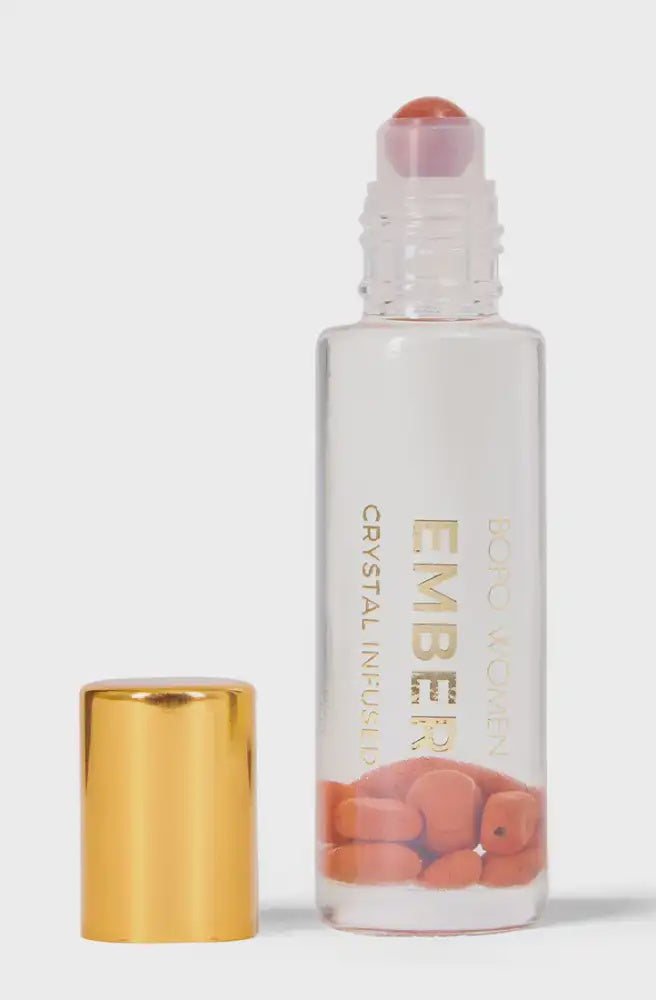 healing essential oil crystal infused perfume roller bottle