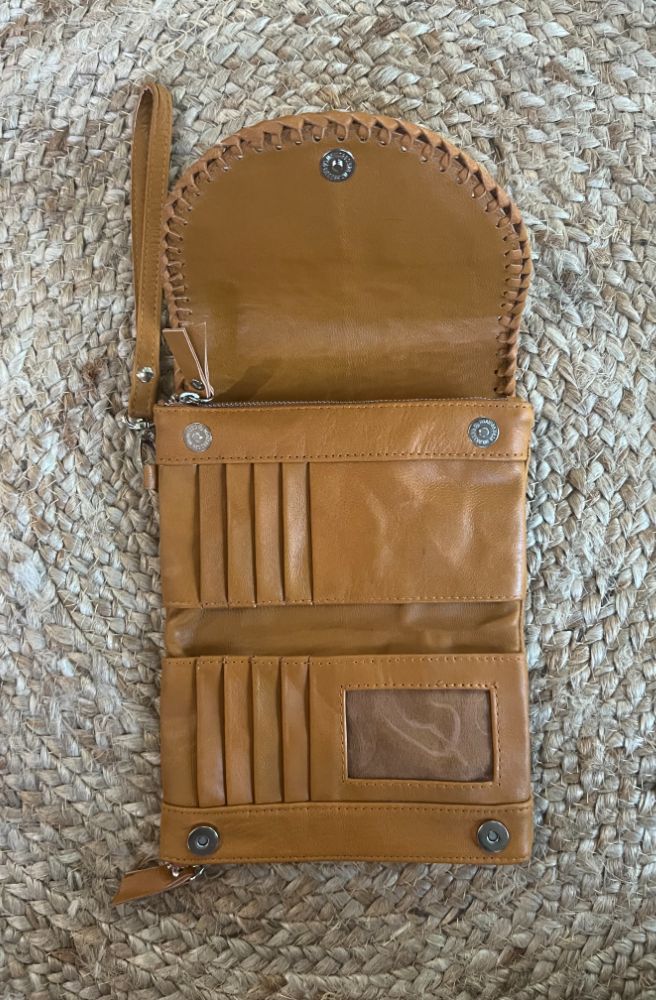 boho purse wallet tan hand tooled vintage boho design