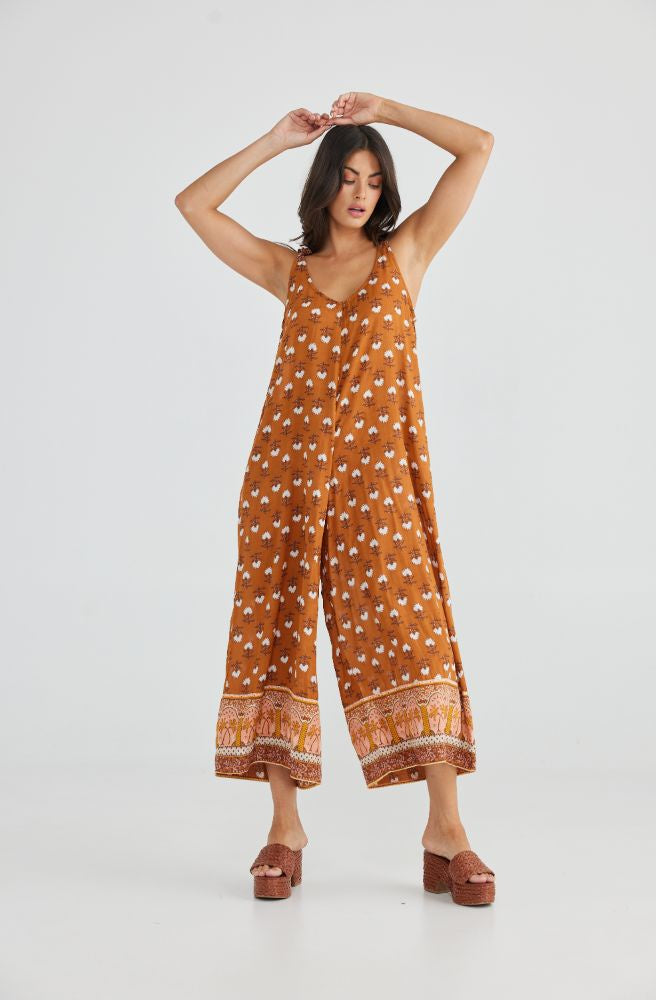 boho womens clothing online australia talisman jumpsuit rust colour