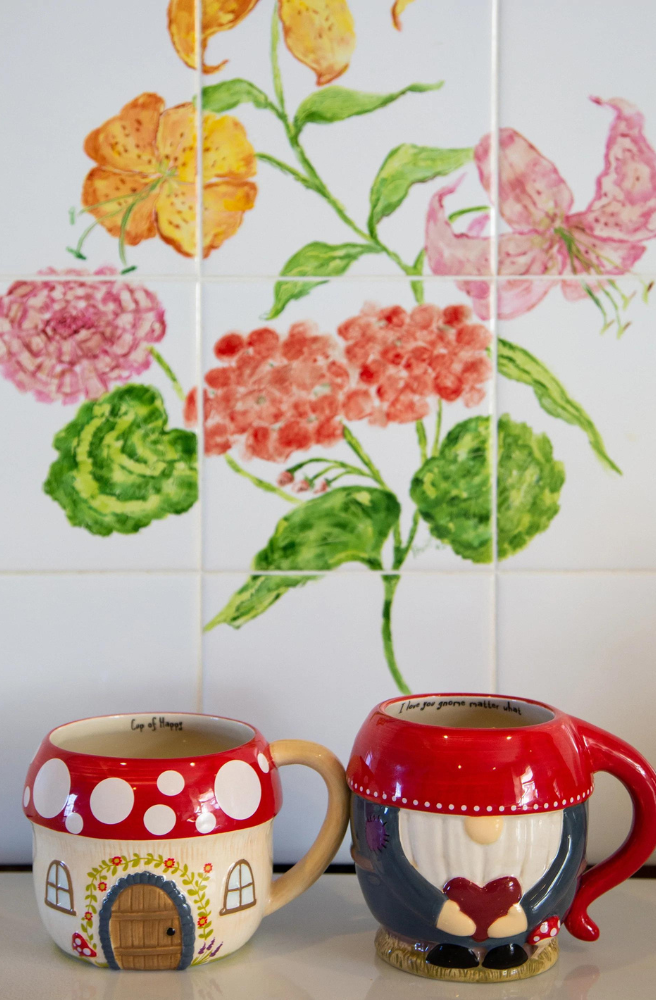 Mushroom House Ceramic Mug, Novelty Gift Idea