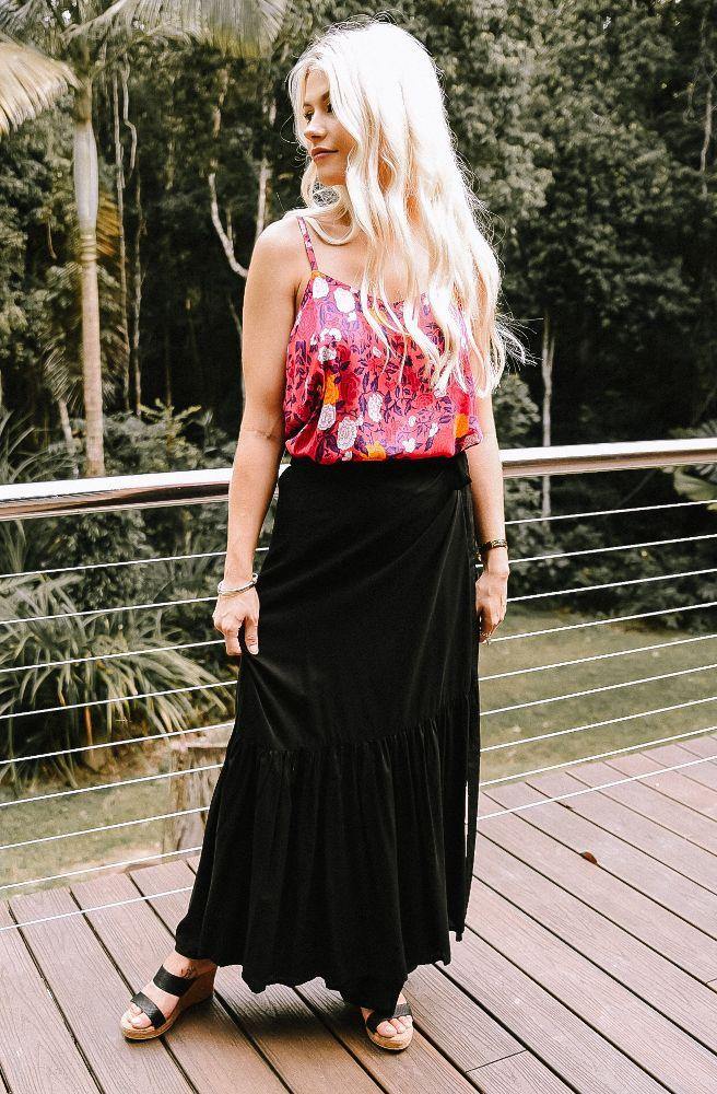 Ebony Saradon Wrap Skirt - Tonketti 